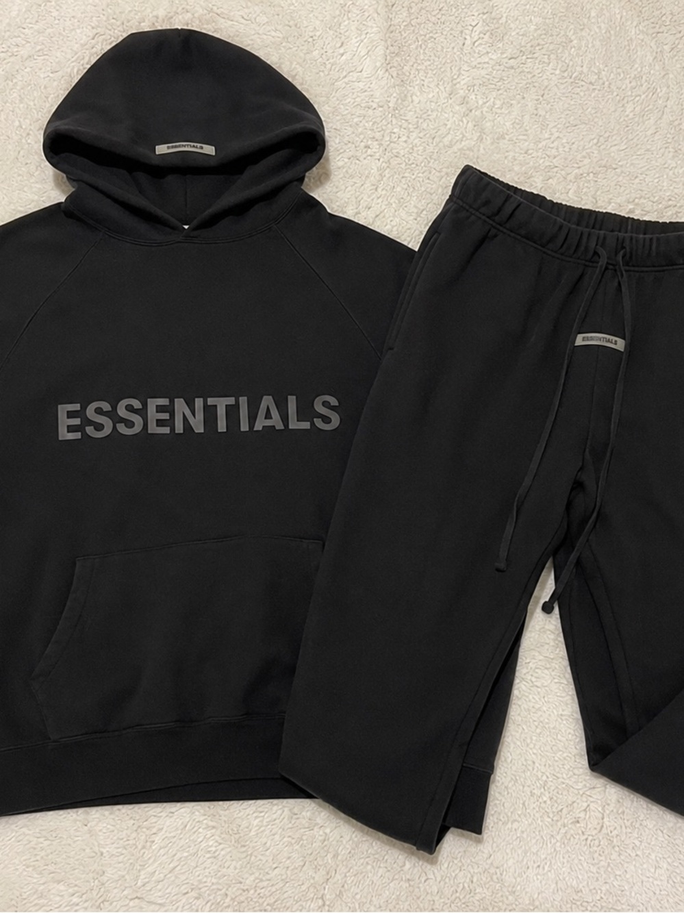 Essentials Black Logo Joggers